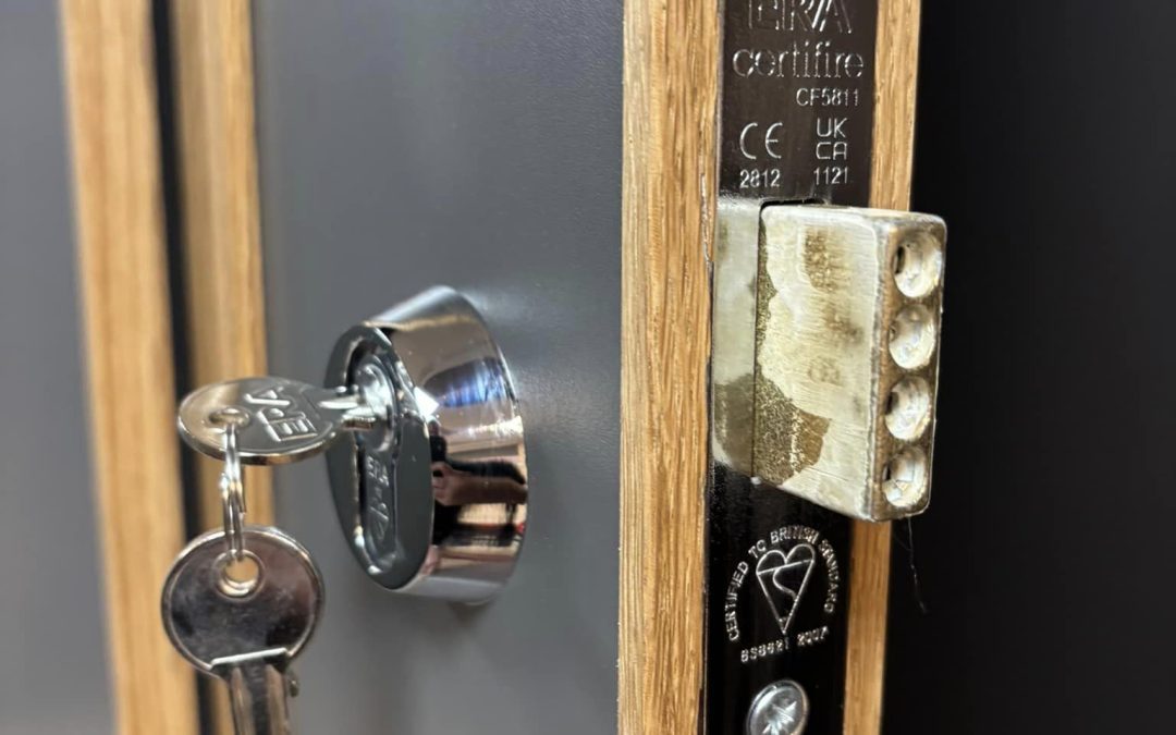 Thumbturn operated lock installed with the key in